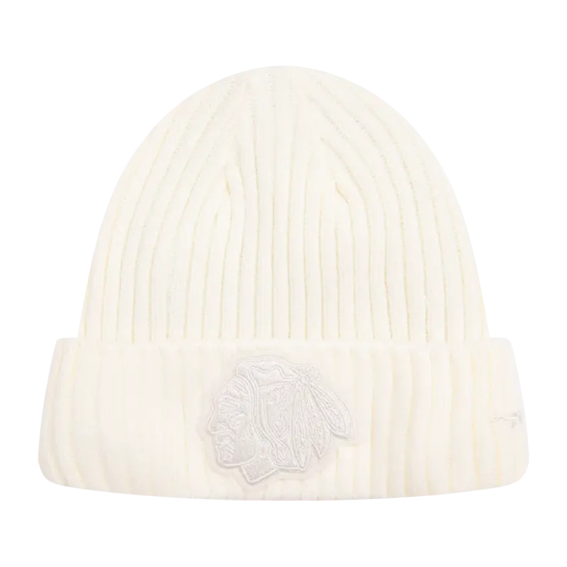 nhl chicago blackhawks neutral beanie eggshell